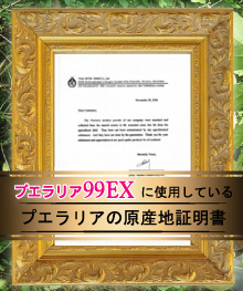 プエラリア原産地証明書